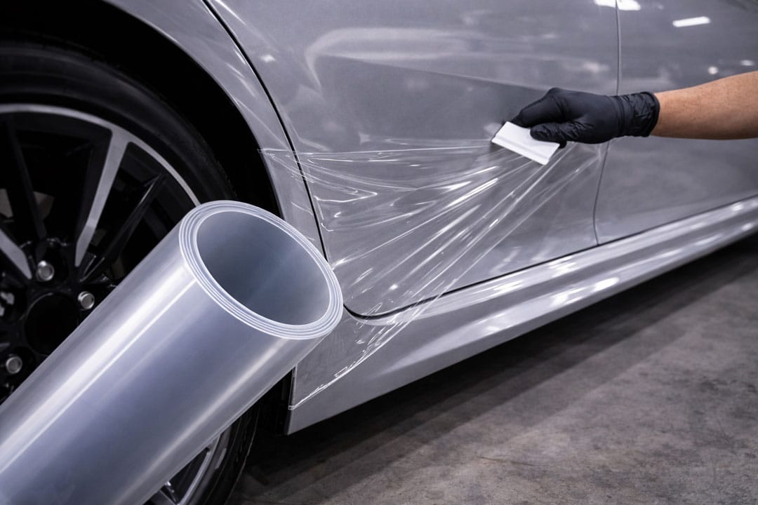 Degré de brillance PPF Zones d'impact arrière derrière les roues