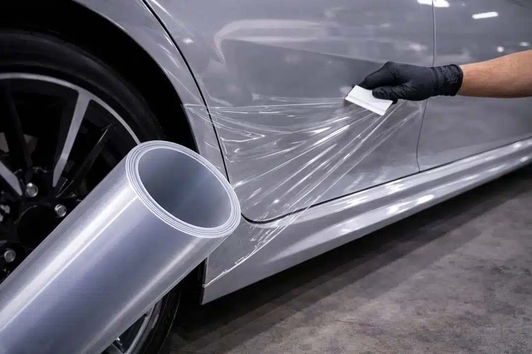 Degré de brillance PPF Zones d'impact arrière derrière les roues